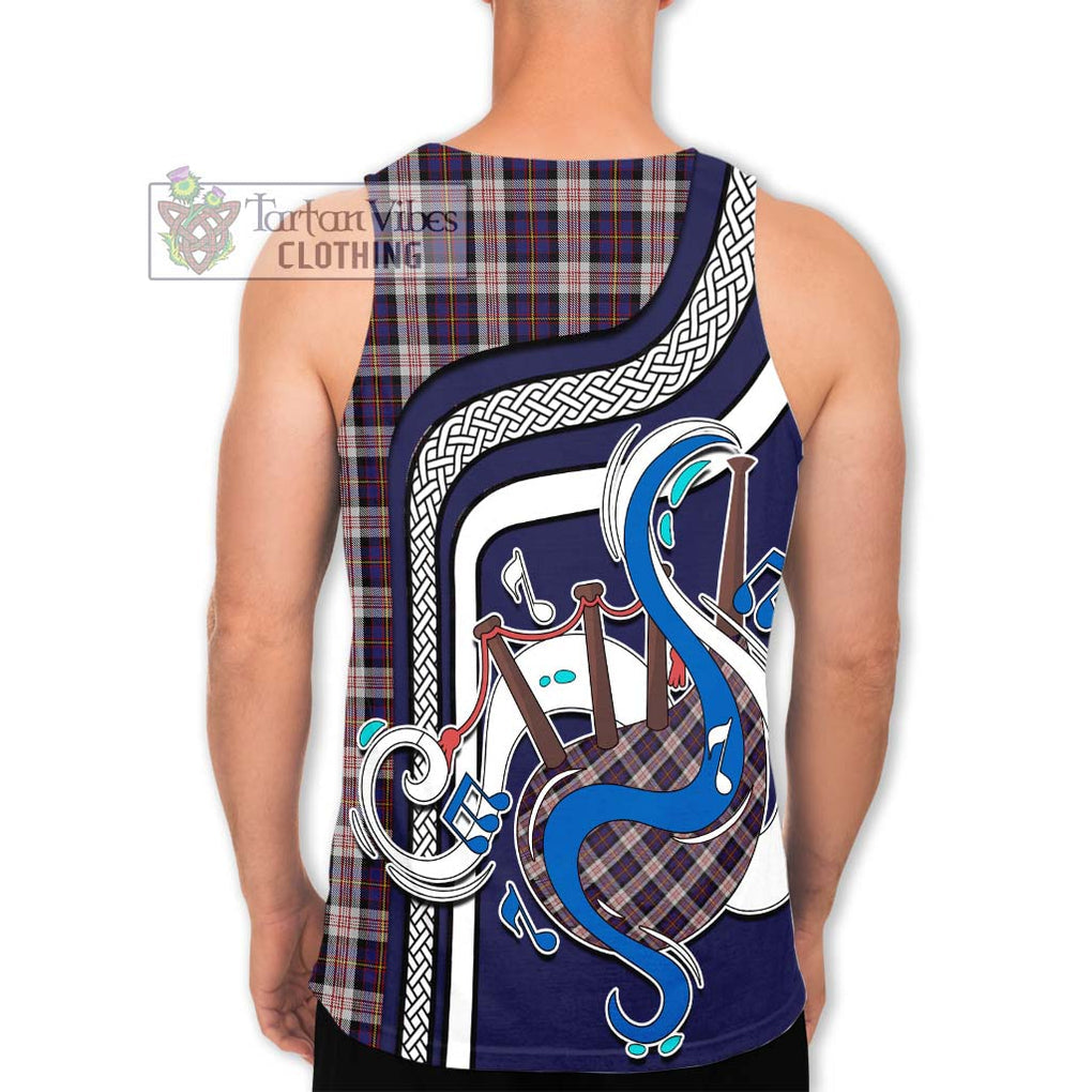 Cameron of Erracht Dress Tartan Men's Tank Top with Epic Bagpipe Style - Tartanvibesclothing Shop