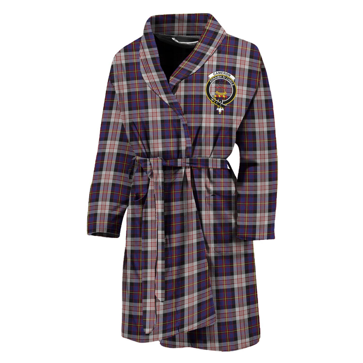 Cameron of Erracht Dress Tartan Bathrobe with Family Crest Unisex M - Tartan Vibes Clothing