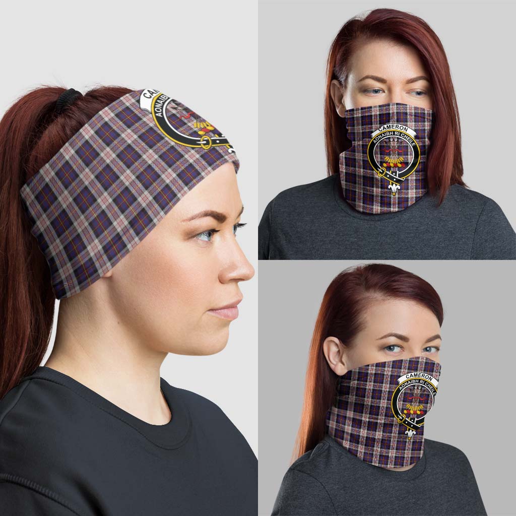 Cameron of Erracht Dress Tartan Neck Gaiters, Tartan Bandanas, Tartan Head Band with Family Crest