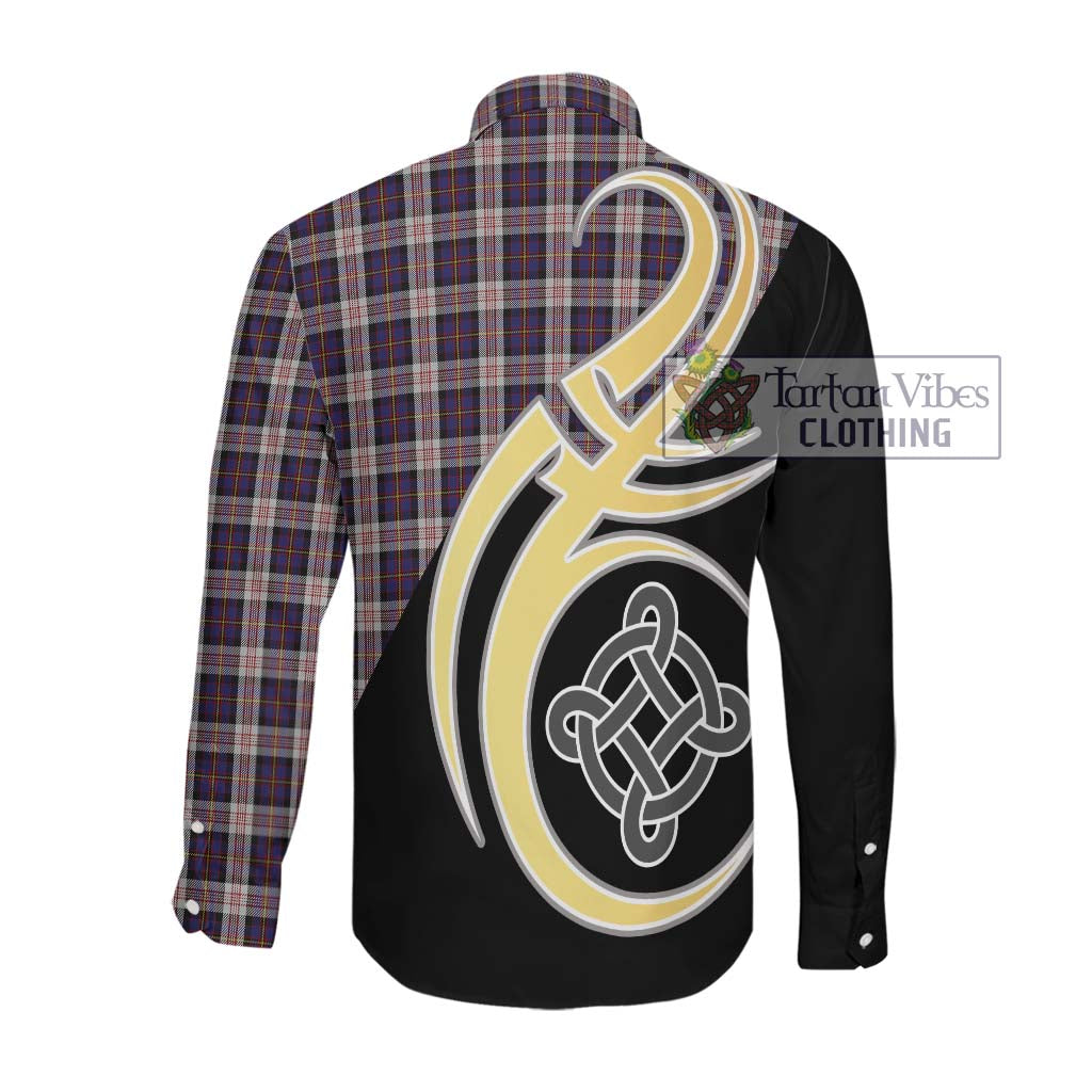 Cameron of Erracht Dress Tartan Long Sleeve Button Shirt with Family Crest and Celtic Symbol Style Men's Shirt - Tartan Vibes Clothing