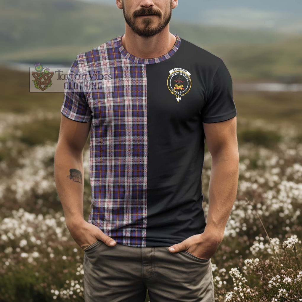 Cameron of Erracht Dress Tartan T-Shirt with Family Crest and Half Of Me Style - Tartanvibesclothing Shop