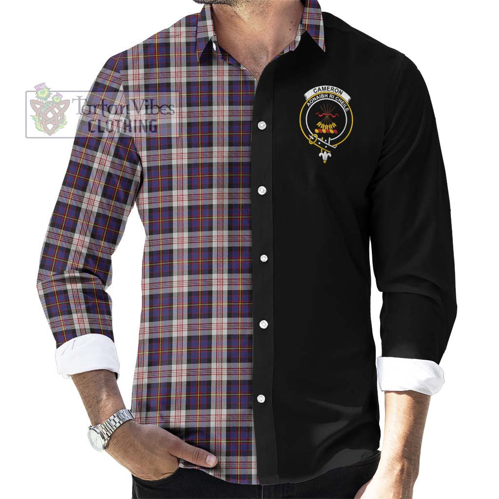 Cameron of Erracht Dress Tartan Long Sleeve Button Shirt with Family Crest and Half Of Me Style - Tartanvibesclothing Shop