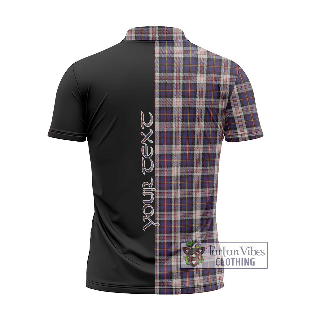 Cameron of Erracht Dress Tartan Zipper Polo Shirt with Family Crest and Half Of Me Style - Tartanvibesclothing Shop