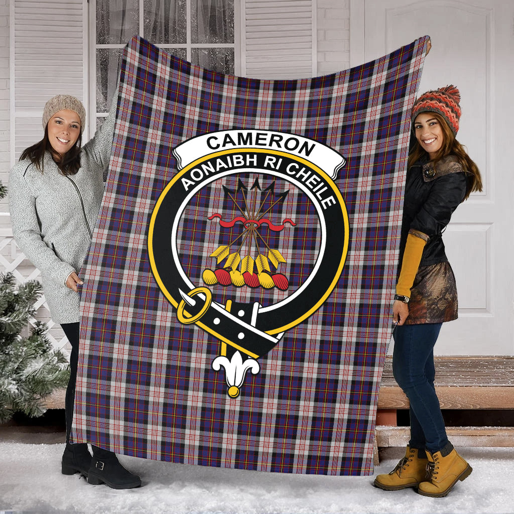 Cameron of Erracht Dress Tartan Blanket with Family Crest - Tartan Vibes Clothing