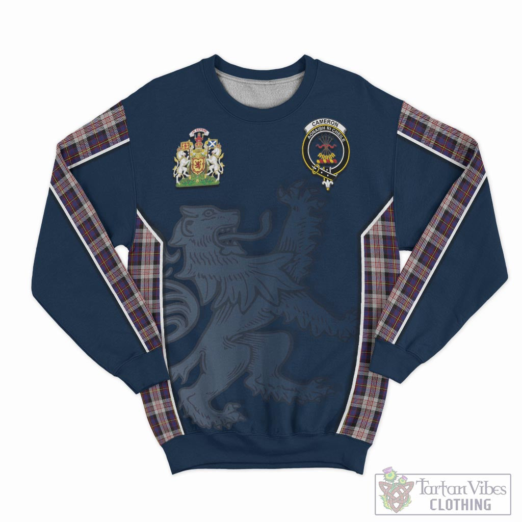 Tartan Vibes Clothing Cameron of Erracht Dress Tartan Sweater with Family Crest and Lion Rampant Vibes Sport Style