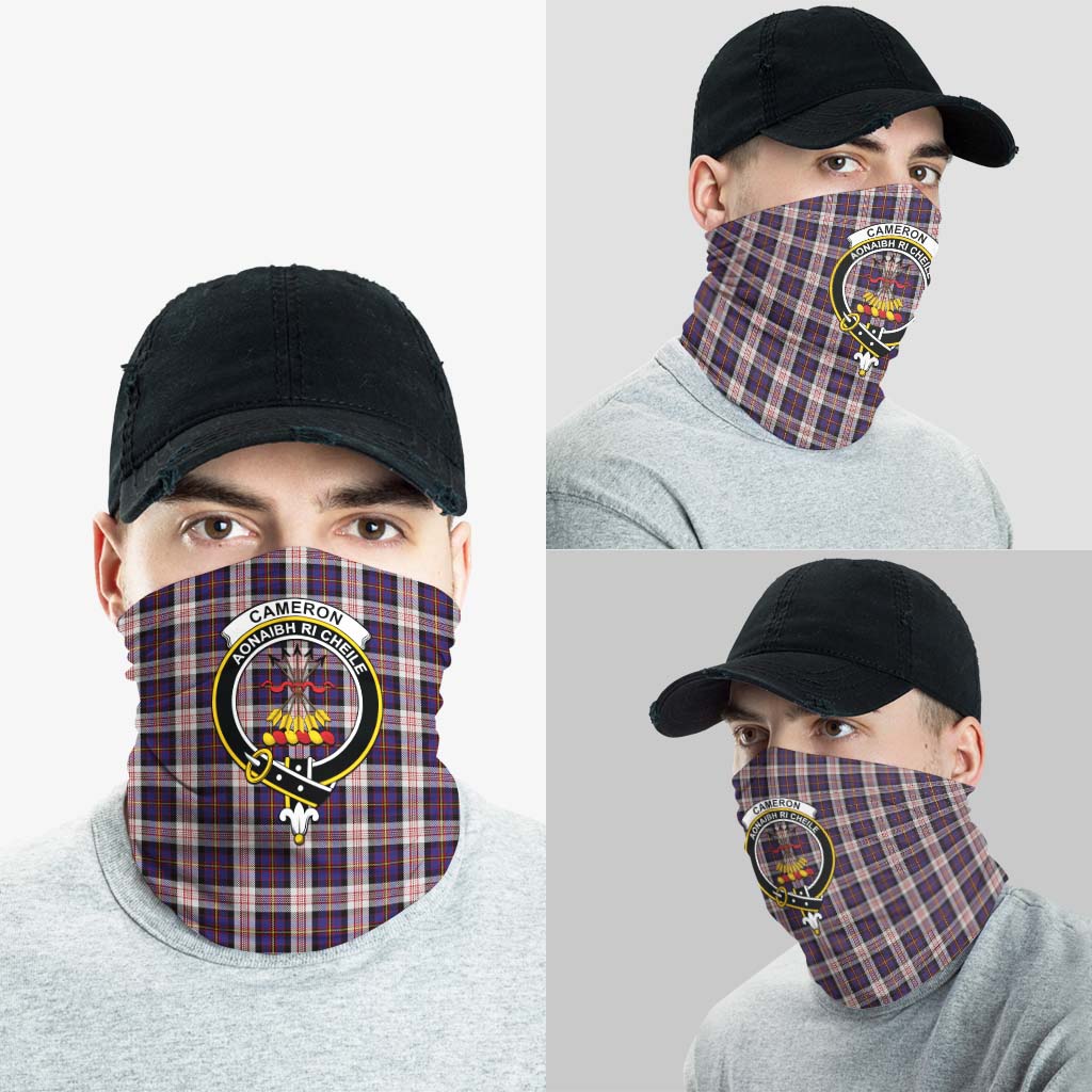 Cameron of Erracht Dress Tartan Neck Gaiters, Tartan Bandanas, Tartan Head Band with Family Crest