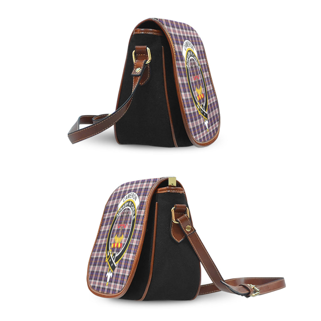 Cameron of Erracht Dress Tartan Saddle Bag with Family Crest - Tartan Vibes Clothing