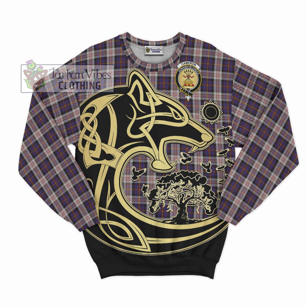 Cameron of Erracht Dress Tartan Sweatshirt with Family Crest Celtic Wolf Style - Tartan Vibes Clothing