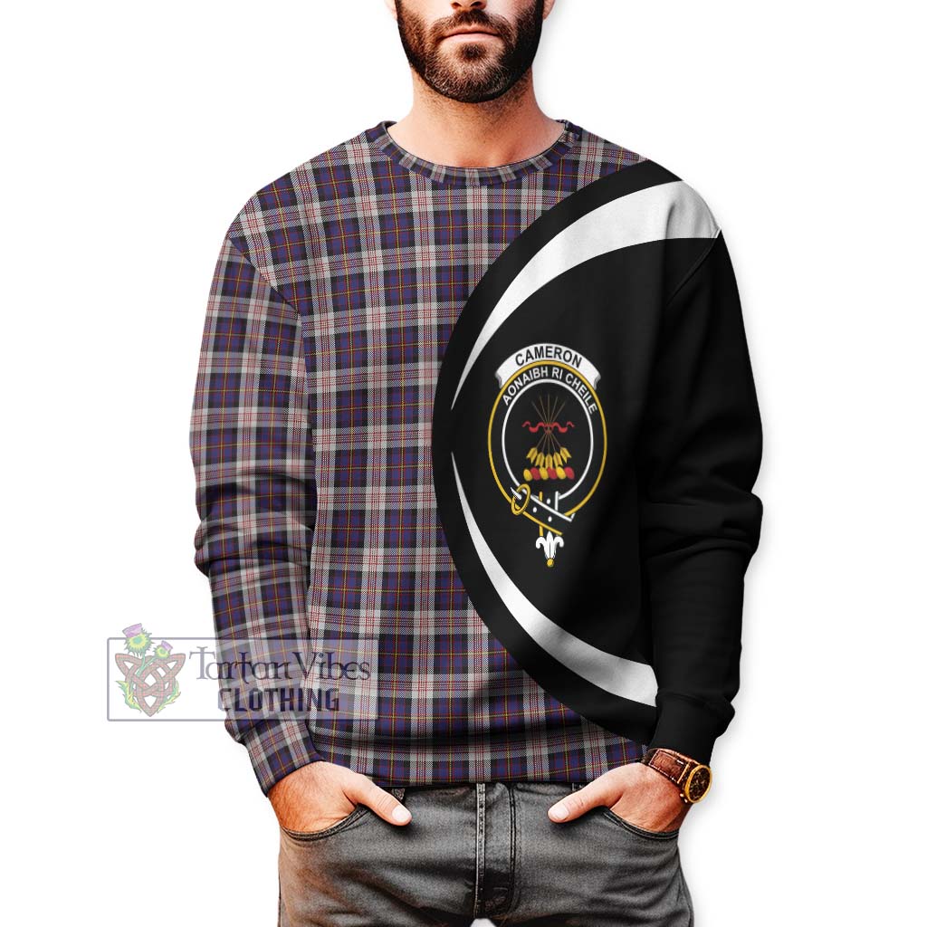 Cameron of Erracht Dress Tartan Sweatshirt with Family Crest Circle Style - Tartan Vibes Clothing