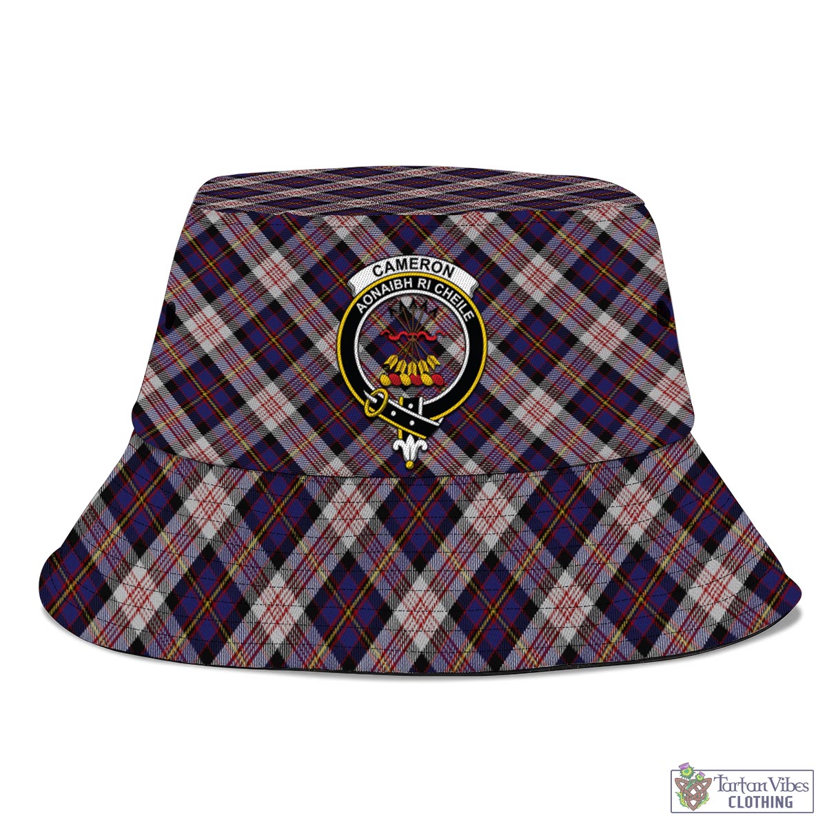 Tartan Vibes Clothing Cameron of Erracht Dress Tartan Bucket Hat with Family Crest