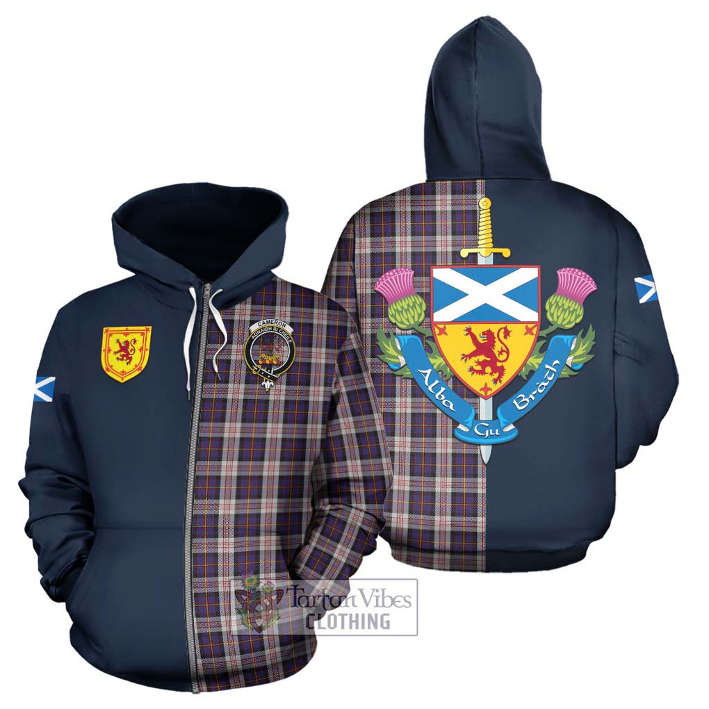 Tartan Vibes Clothing Cameron of Erracht Dress Tartan Hoodie with Scottish Lion Royal Arm Half Style