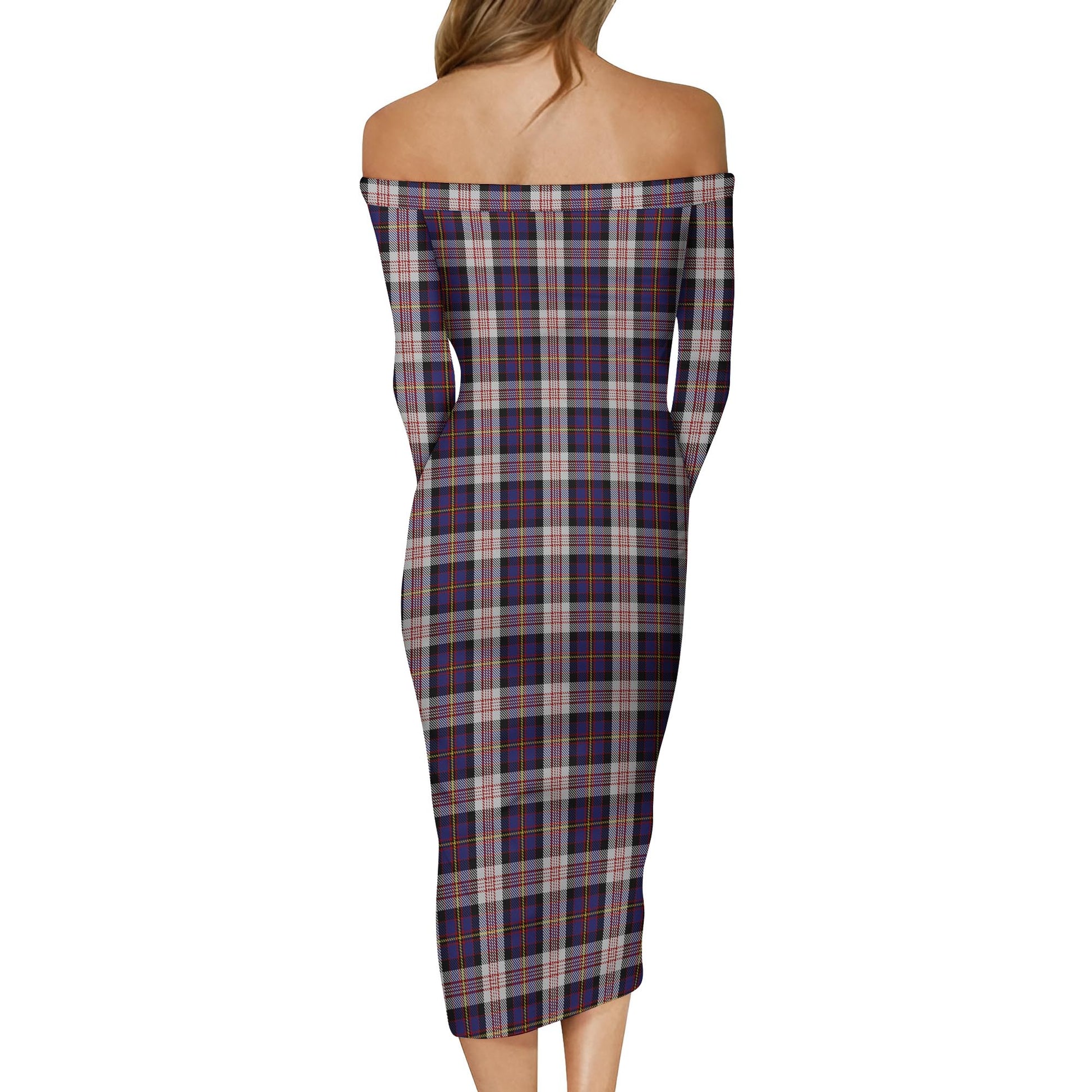 Cameron of Erracht Dress Tartan Off Shoulder Lady Dress - Tartanvibesclothing