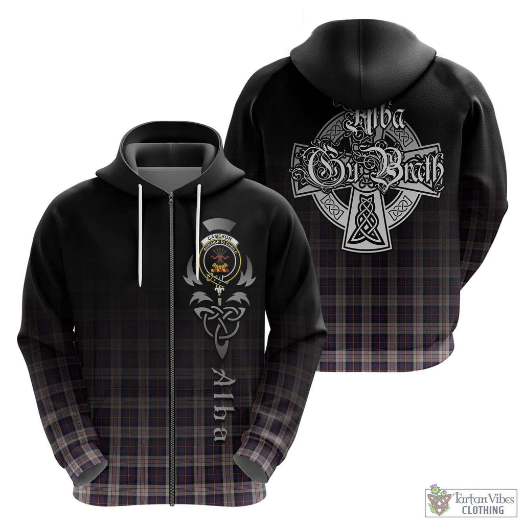 Tartan Vibes Clothing Cameron of Erracht Dress Tartan Hoodie Featuring Alba Gu Brath Family Crest Celtic Inspired