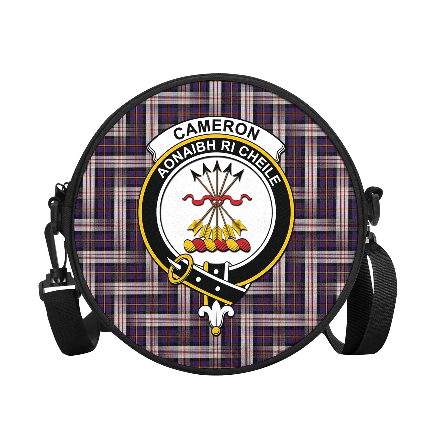 cameron-of-erracht-dress-tartan-round-satchel-bags-with-family-crest