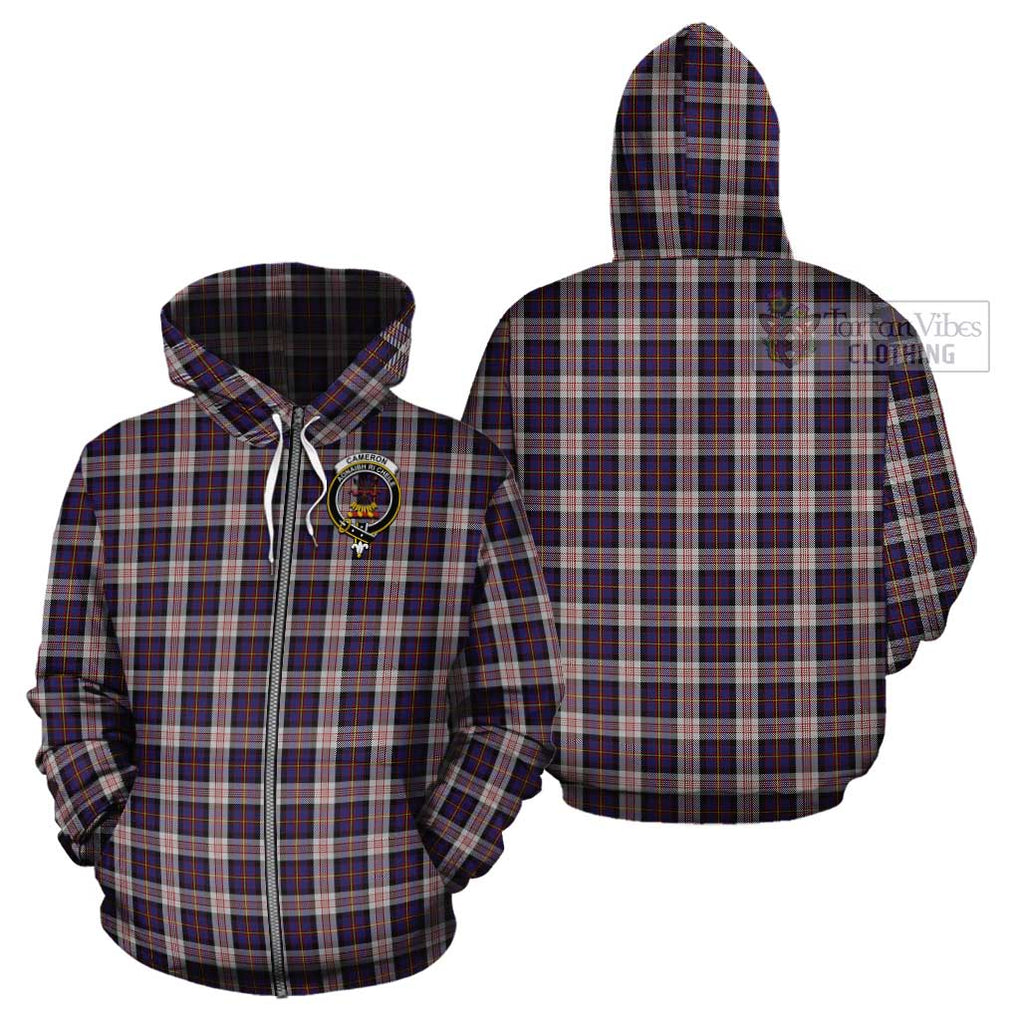 Cameron of Erracht Dress Tartan Cotton Hoodie with Family Crest Zip Hoodie - Tartan Vibes Clothing