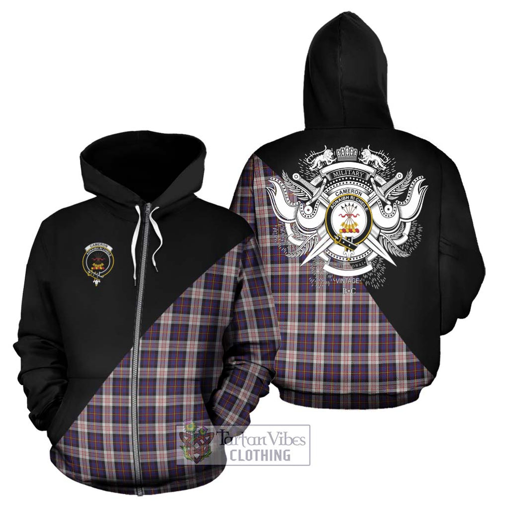 Cameron of Erracht Dress Tartan Hoodie with Family Crest and Military Logo Style - Tartanvibesclothing Shop