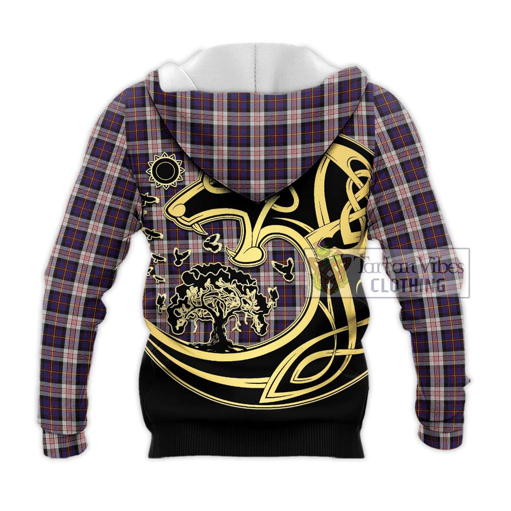 Cameron of Erracht Dress Tartan Knitted Hoodie with Family Crest Celtic Wolf Style - Tartan Vibes Clothing