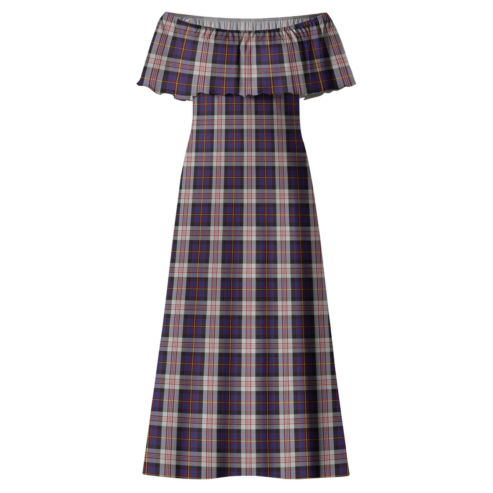 Cameron of Erracht Dress Tartan Off Shoulder Long Dress - Tartanvibesclothing