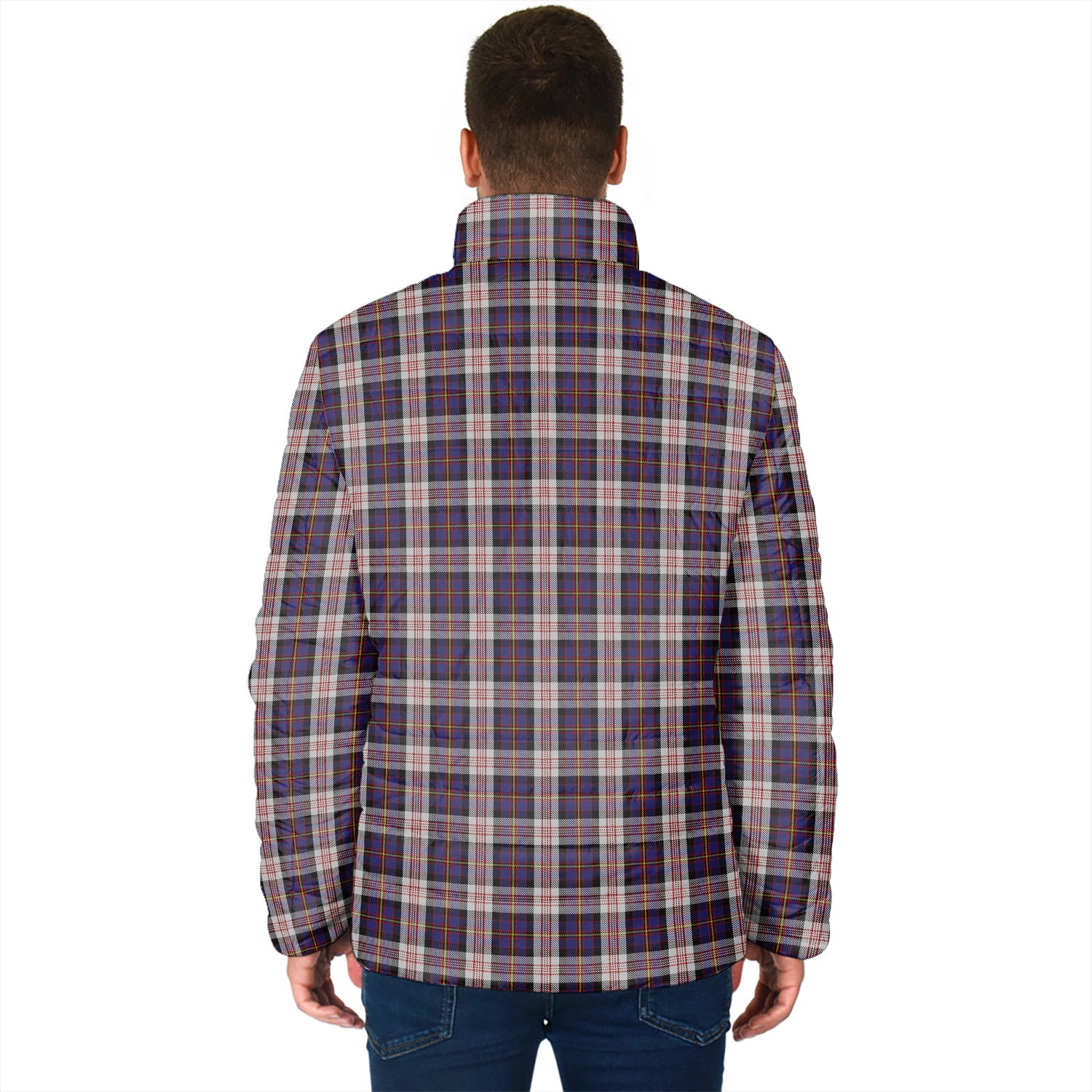 Cameron of Erracht Dress Tartan Padded Jacket with Family Crest - Tartan Vibes Clothing