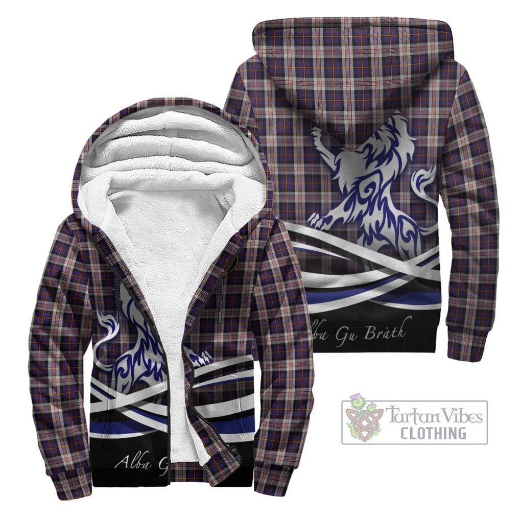 Cameron of Erracht Dress Tartan Sherpa Hoodie with Alba Gu Brath Regal Lion Emblem Unisex - Tartanvibesclothing Shop