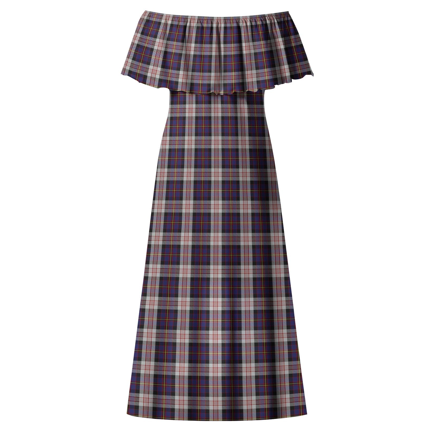 Cameron of Erracht Dress Tartan Off Shoulder Long Dress - Tartanvibesclothing