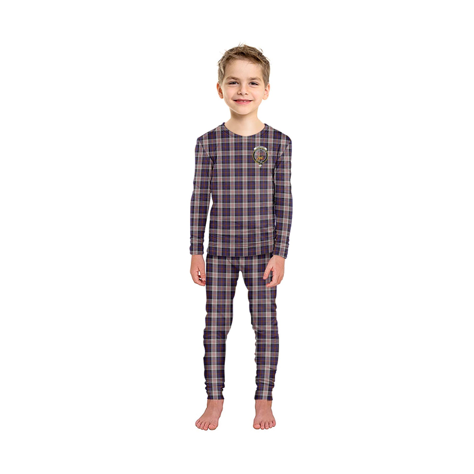 Cameron of Erracht Dress Tartan Pajamas Family Set with Family Crest - Tartan Vibes Clothing