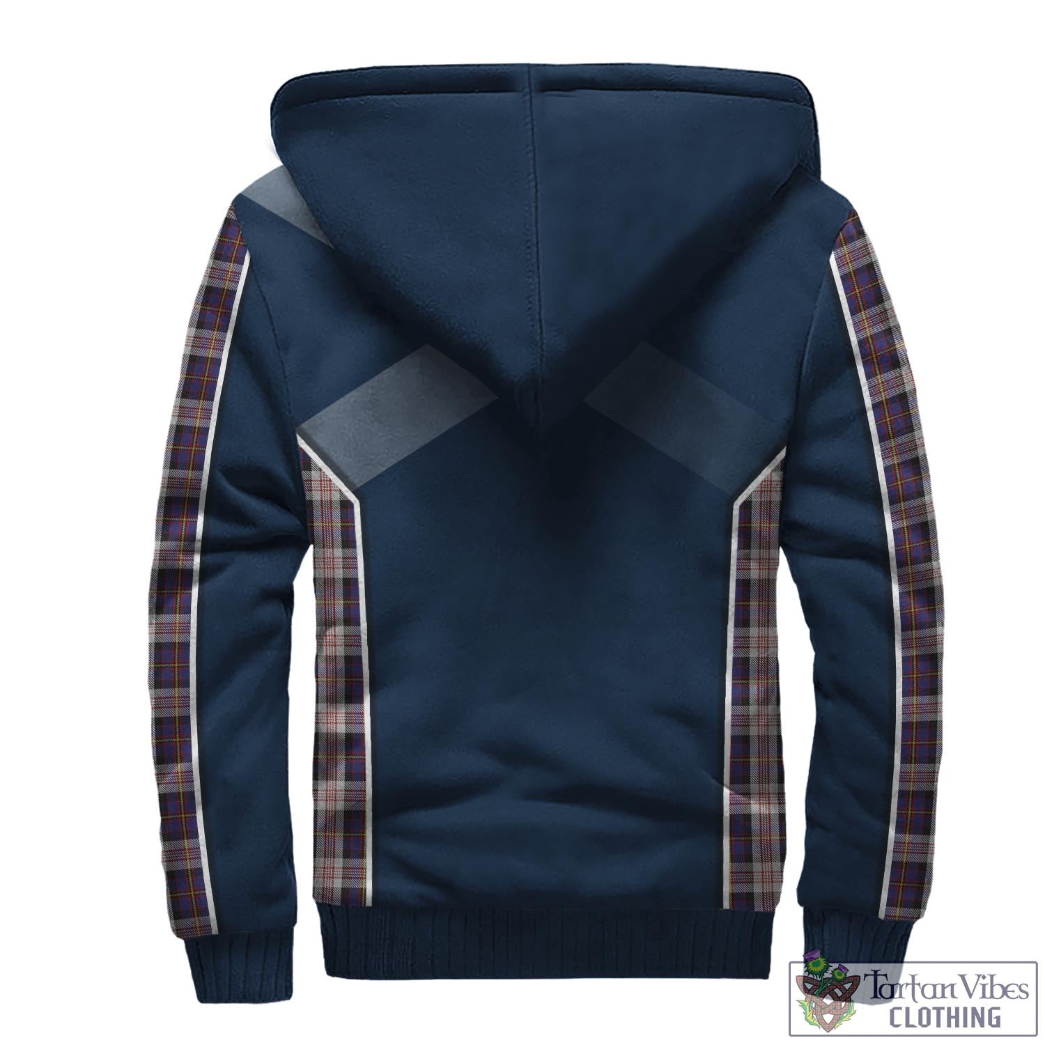 Tartan Vibes Clothing Cameron of Erracht Dress Tartan Sherpa Hoodie with Family Crest and Scottish Thistle Vibes Sport Style