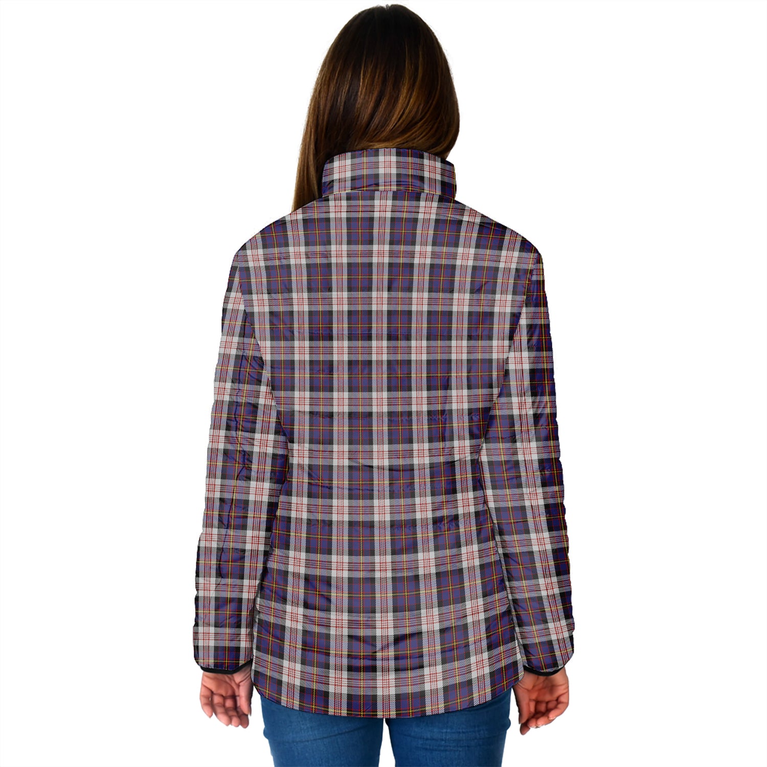 Cameron of Erracht Dress Tartan Padded Jacket with Family Crest - Tartan Vibes Clothing