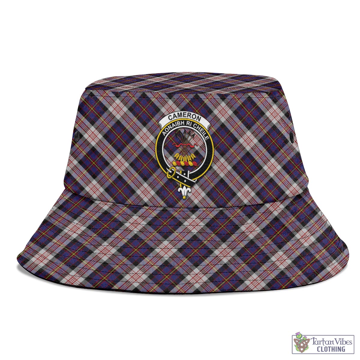 Tartan Vibes Clothing Cameron of Erracht Dress Tartan Bucket Hat with Family Crest