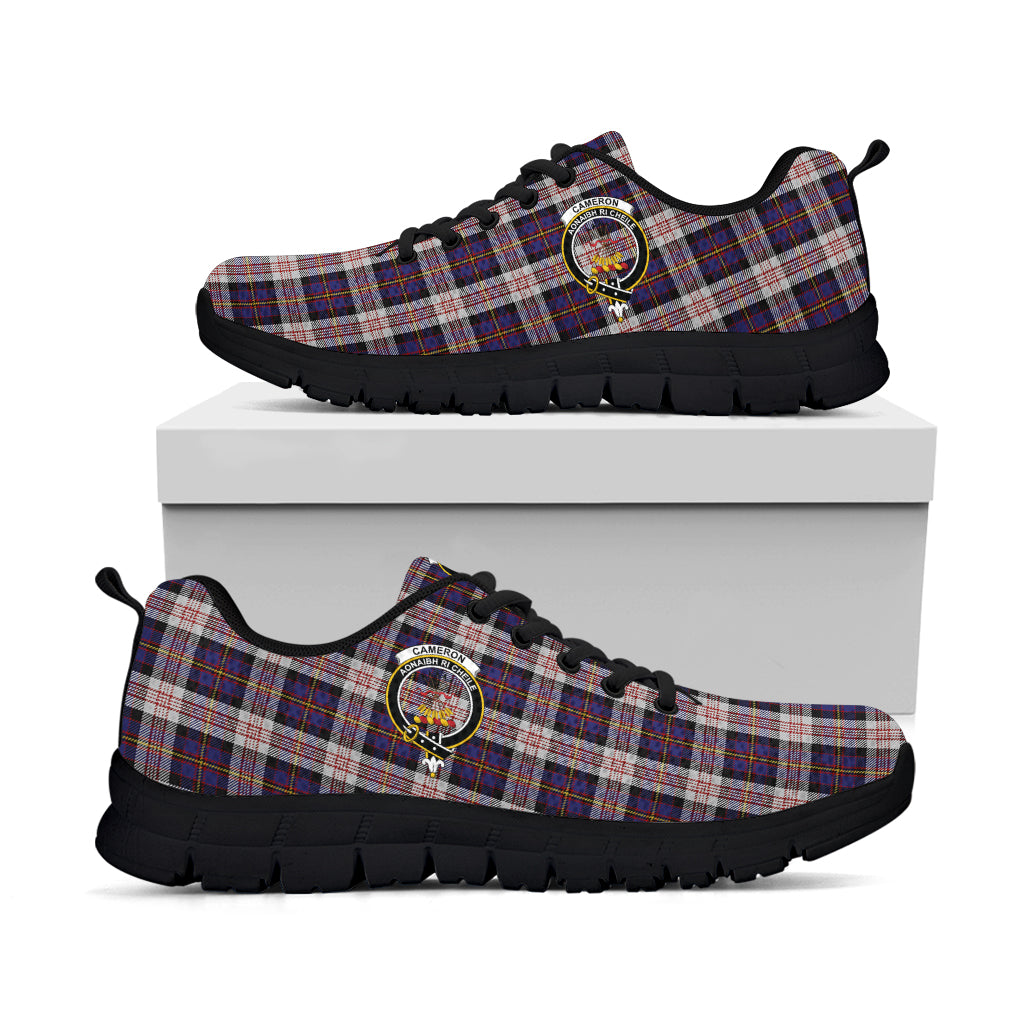 Cameron of Erracht Dress Tartan Sneakers with Family Crest - Tartan Vibes Clothing