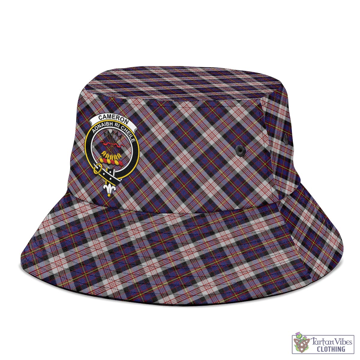 Tartan Vibes Clothing Cameron of Erracht Dress Tartan Bucket Hat with Family Crest