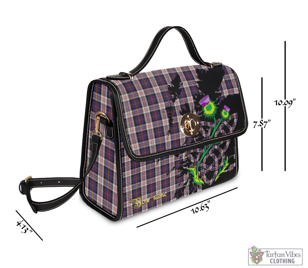 Tartan Vibes Clothing Cameron of Erracht Dress Tartan Waterproof Canvas Bag with Scotland Map and Thistle Celtic Accents