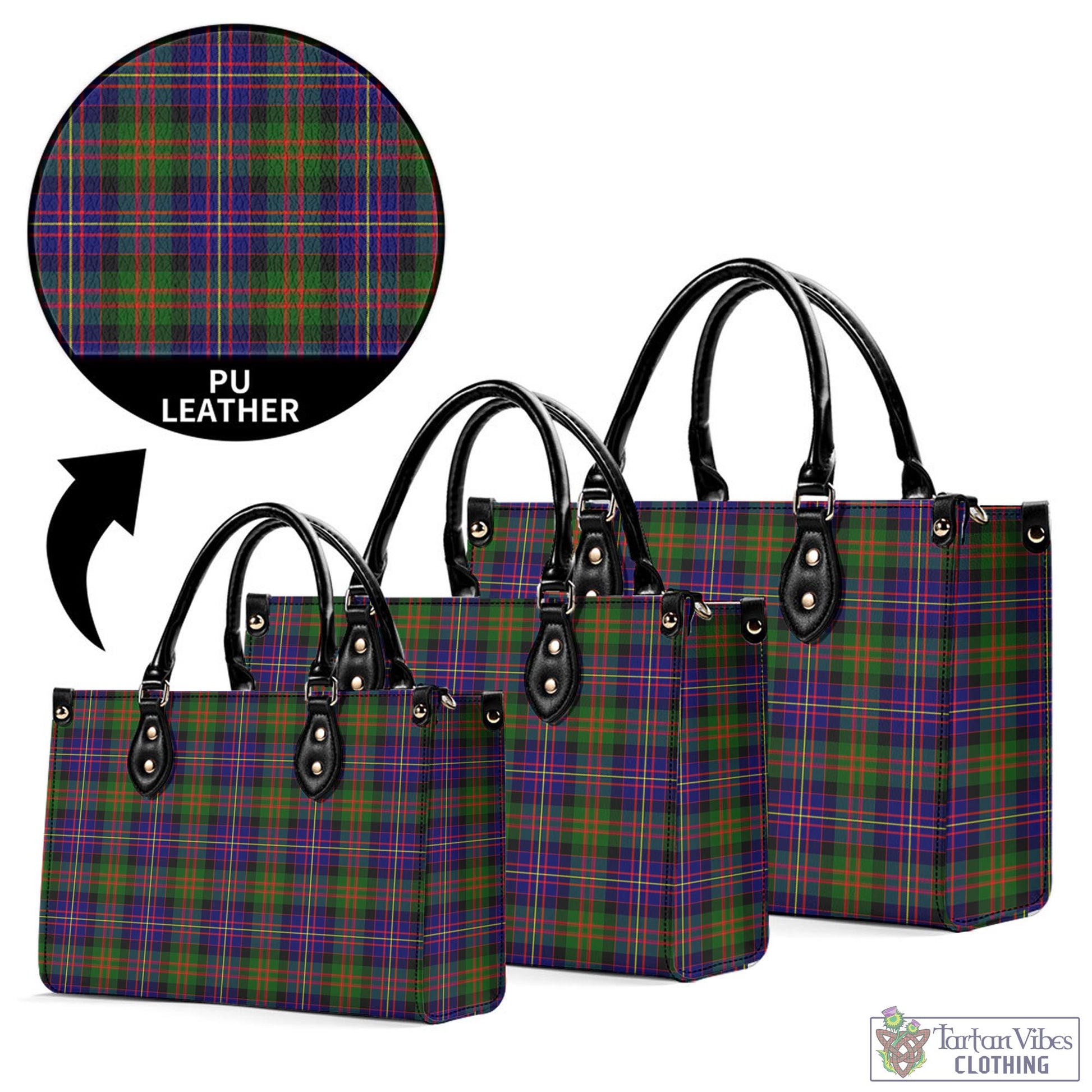 Tartan Vibes Clothing Cameron of Erracht Modern Tartan Luxury Leather Handbags