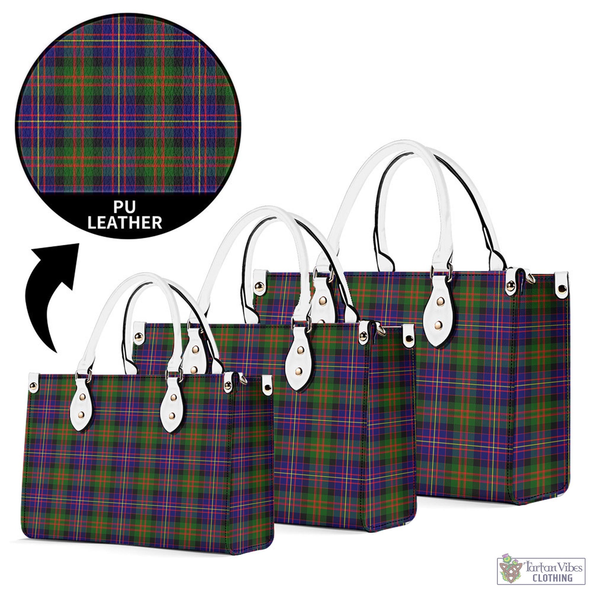 Tartan Vibes Clothing Cameron of Erracht Modern Tartan Luxury Leather Handbags