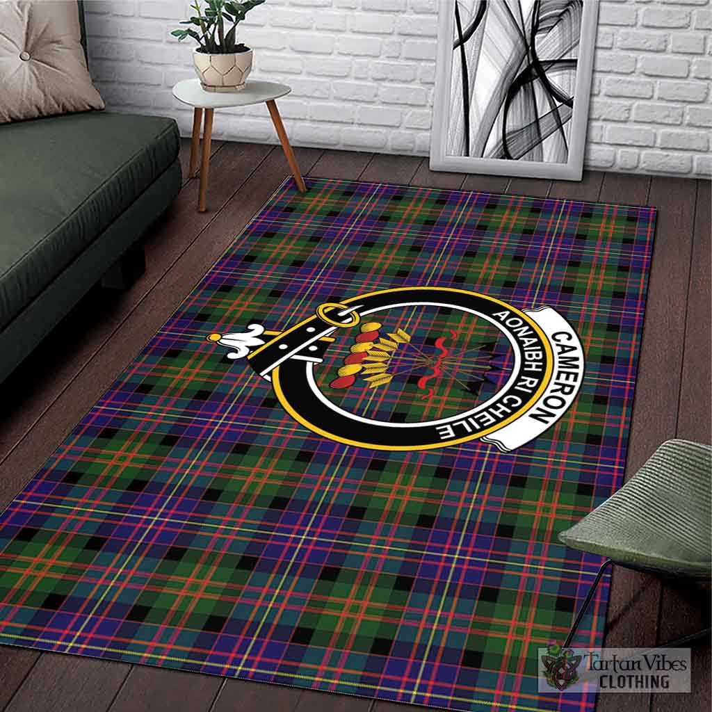 Tartan Vibes Clothing Cameron of Erracht Modern Tartan Area Rug with Family Crest