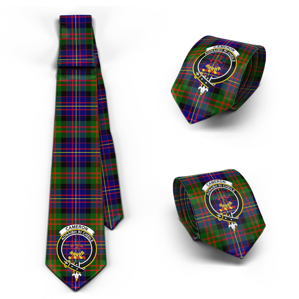 Cameron of Erracht Modern Tartan Classic Necktie with Family Crest Necktie One Size - Tartan Vibes Clothing