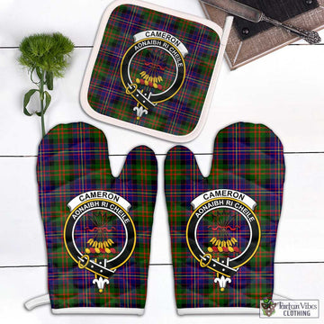 Cameron of Erracht Modern Tartan Combo Oven Mitt & Pot-Holder with Family Crest