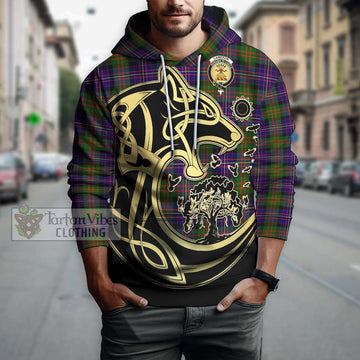 Cameron of Erracht Modern Tartan Hoodie with Family Crest Celtic Wolf Style