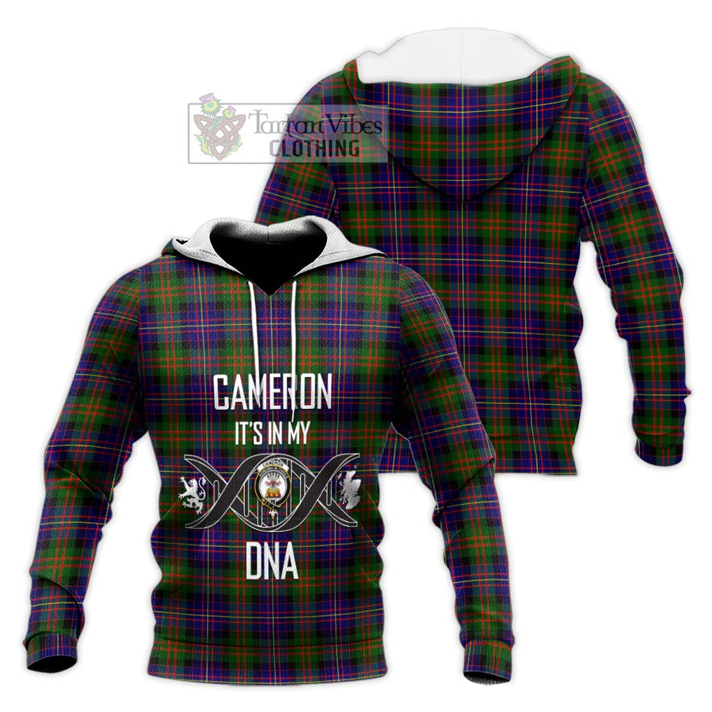 Cameron of Erracht Modern Tartan Knitted Hoodie with Family Crest DNA In Me Style Unisex Knitted Pullover Hoodie - Tartanvibesclothing Shop