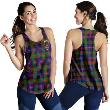 Cameron of Erracht Modern Tartan Women Racerback Tanks with Family Crest