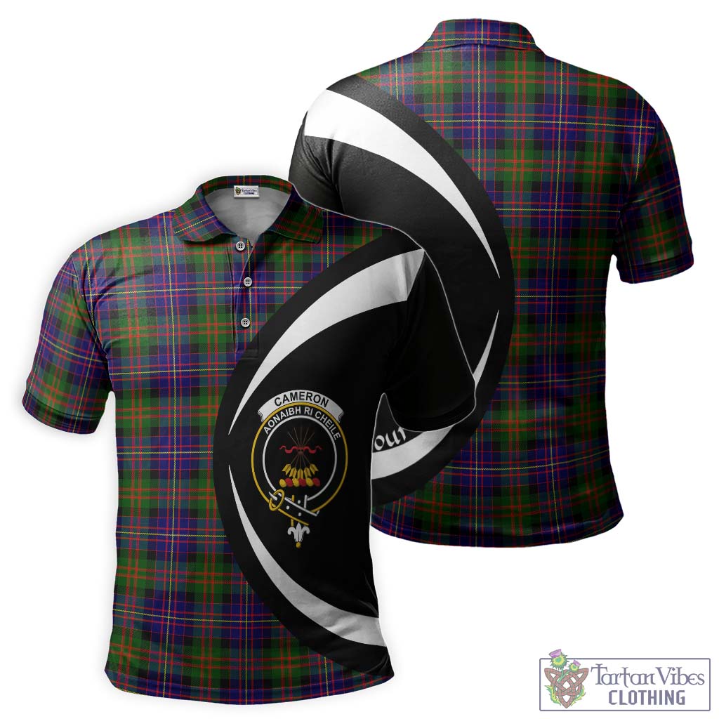 Cameron of Erracht Modern Tartan Men's Polo Shirt with Family Crest Circle Style Kid - Tartan Vibes Clothing