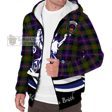 Cameron of Erracht Modern Tartan Sherpa Hoodie with Alba Gu Brath Regal Lion Emblem