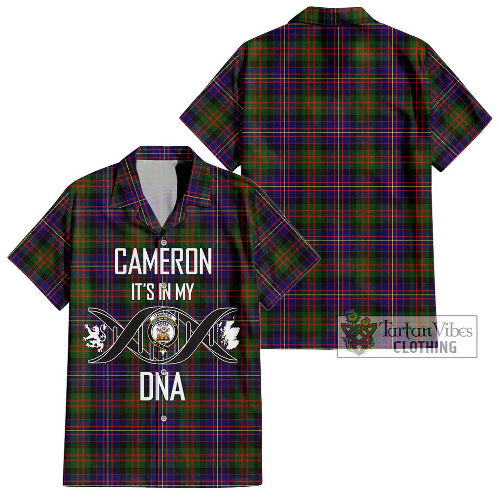 Cameron of Erracht Modern Tartan Short Sleeve Button Shirt with Family Crest DNA In Me Style Kid - Tartanvibesclothing Shop