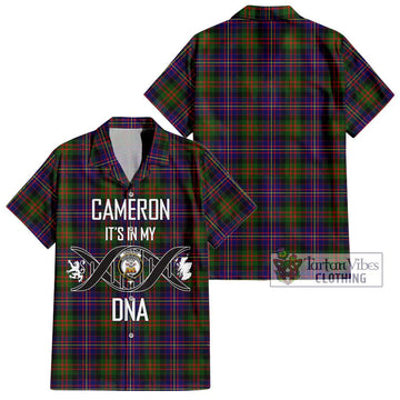 Cameron of Erracht Modern Tartan Short Sleeve Button Shirt with Family Crest DNA In Me Style