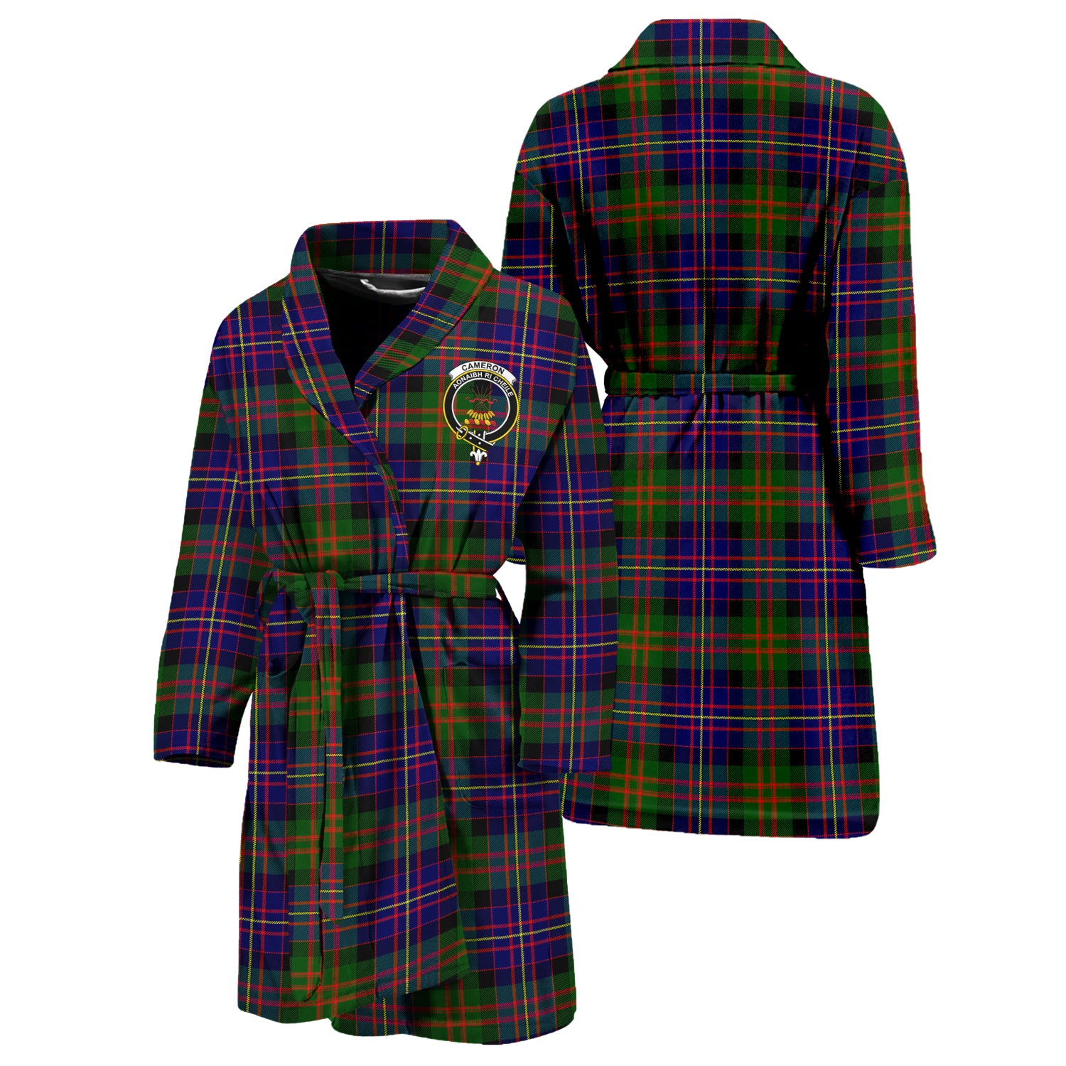 Cameron of Erracht Modern Tartan Bathrobe with Family Crest Unisex S - Tartan Vibes Clothing