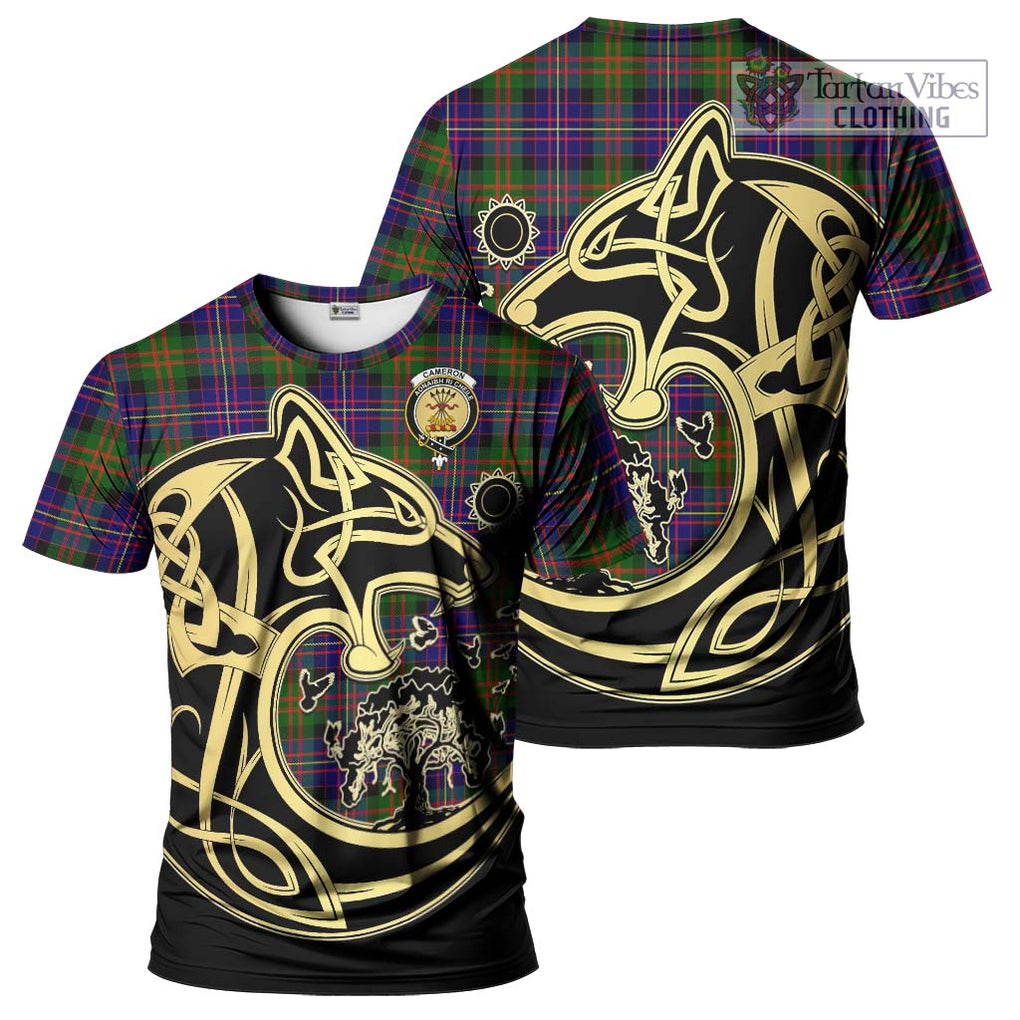 Cameron of Erracht Modern Tartan T-Shirt with Family Crest Celtic Wolf Style Kid's Shirt - Tartan Vibes Clothing