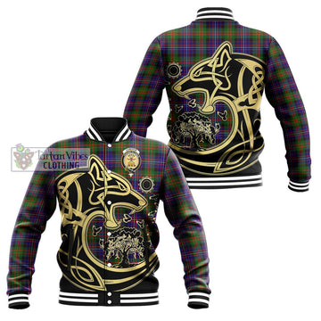 Cameron of Erracht Modern Tartan Baseball Jacket with Family Crest Celtic Wolf Style