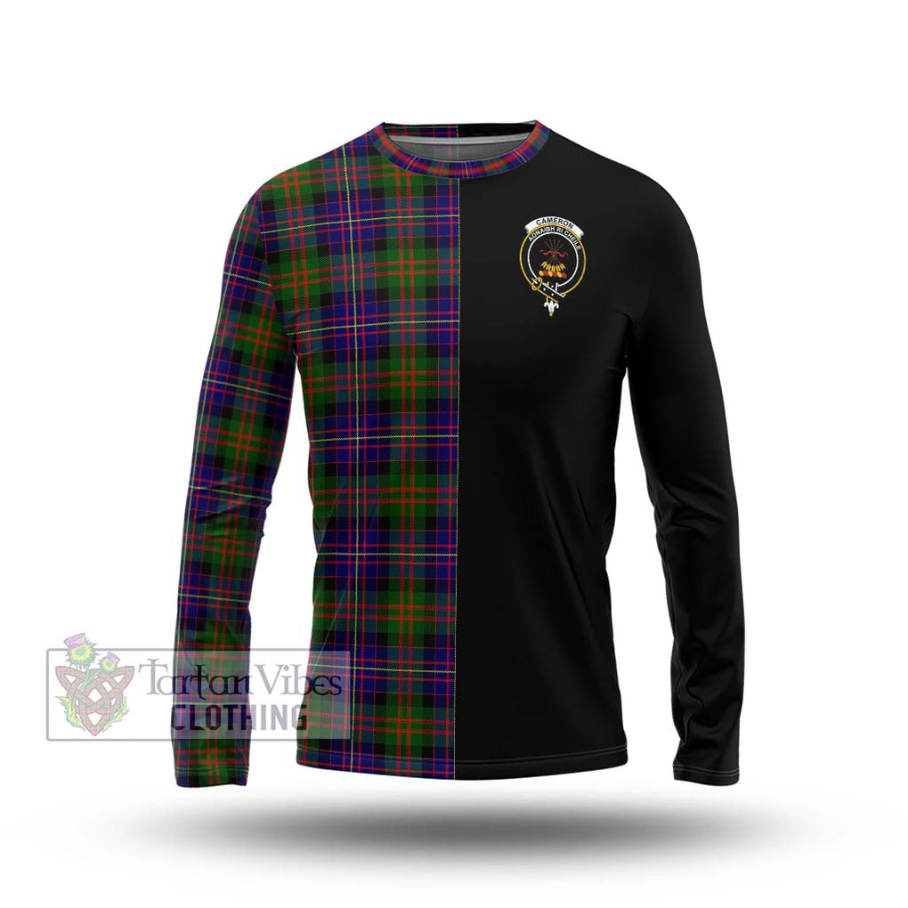 Cameron of Erracht Modern Tartan Long Sleeve T-Shirt with Family Crest and Half Of Me Style Unisex - Tartanvibesclothing Shop