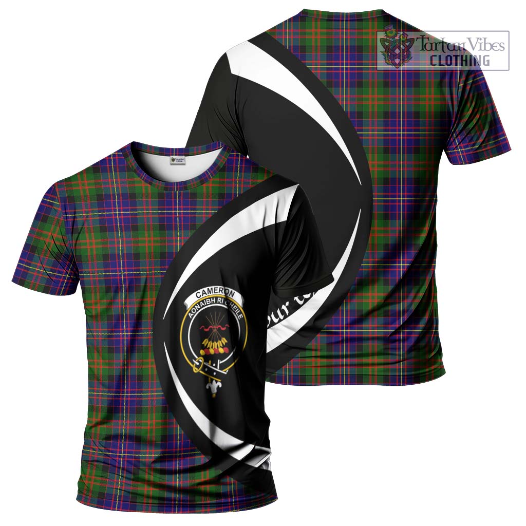 Tartan Vibes Clothing Cameron of Erracht Modern Tartan T-Shirt with Family Crest Circle Style