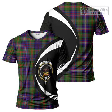 Cameron of Erracht Modern Tartan T-Shirt with Family Crest Circle Style